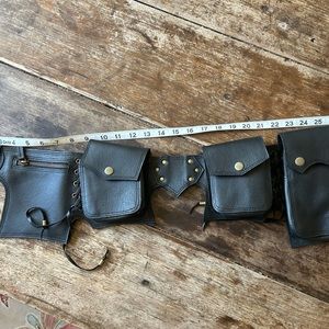 Black leather hip belt